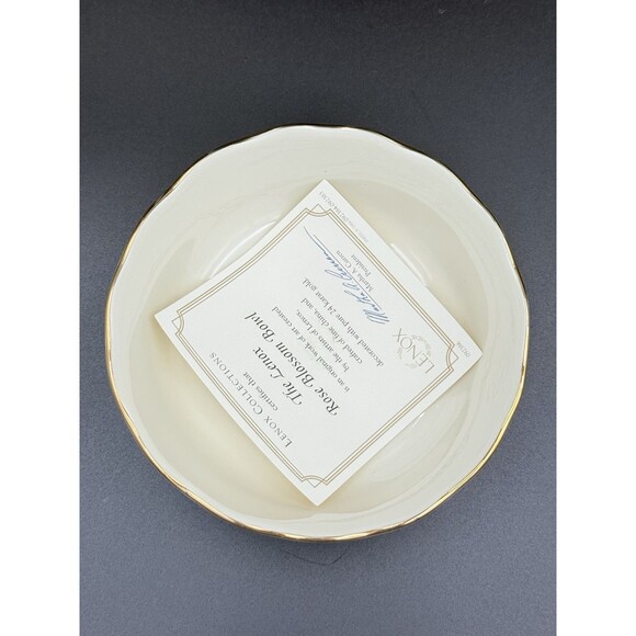 Vintage Lenox Rose Blossom Bowl Set W/ Certificate Of Authenticity 24K Embossed - Picture 8 of 13